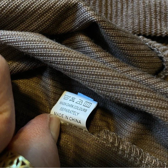 NWOT Men Corduroy Pullover Colorblock 1/4 Button Sweatshirt Golden Brown 2XL - Picture 10 of 11